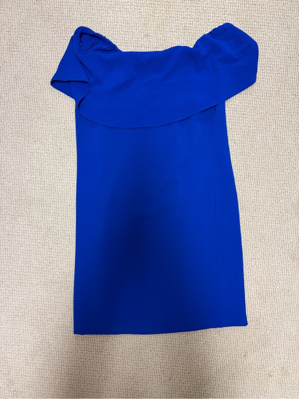 Charles Henry Cobalt Blue One Shoulder Ruffle Mini Dress XS